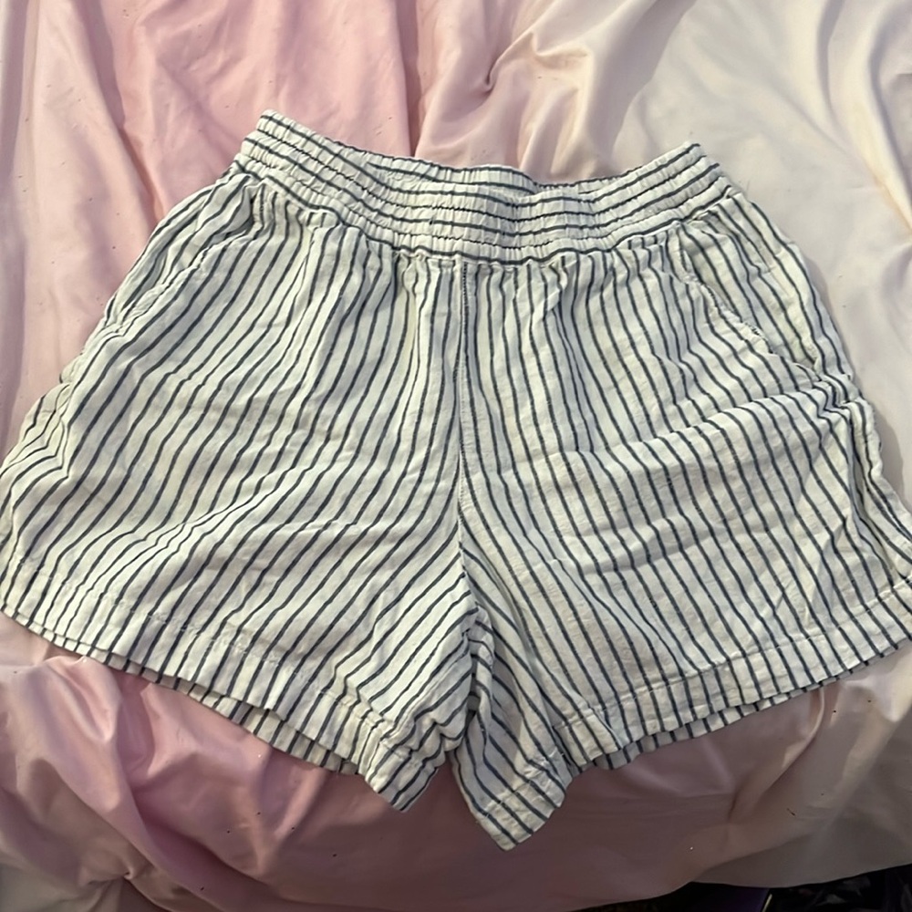 White and blue shorts not for athletic stuff more on the fancier side
